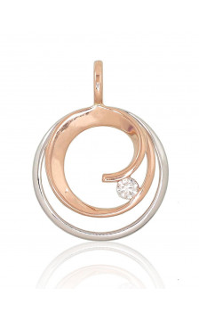 Gold pendant 1300548(Au-R+Au-W)_DI, White/Red Gold 585°, Diamonds