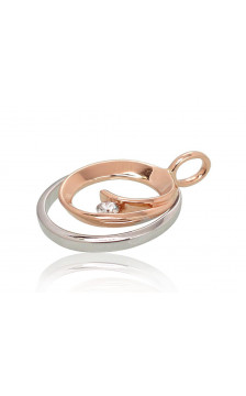 Zelta kulons 1300548(Au-R+Au-W)_DI, Sarkanais/Baltais Zelts 585°, Briljanti