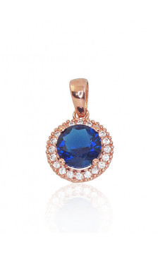 Gold pendant 1300605(Au-R)_CZ+CZ-B, Red Gold 585°, Zirkons