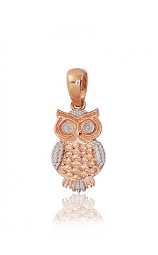 Gold pendant 1300609(Au-R+PRh-W), Red Gold 585°, Rhodium (Plating)