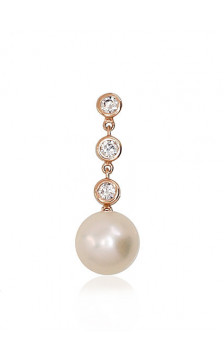 Zelta kulons 1300636(Au-R)_CZ+PE, Sarkanais Zelts 585°, Cirkoni , Pērles