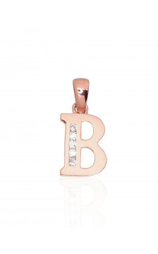 Auksinis pakabukas 1300746(Au-R)_CZ, Raudonas Auksas 585°, Cirkonai