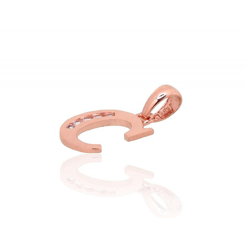 Auksinis pakabukas 1300747(Au-R)_CZ, Raudonas Auksas 585°, Cirkonai