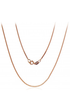 Auksinė grandinėlė Curb 1 mm , briaunų apdirbimas deimantu 1400027(Au-R), Raudonas Auksas 585°