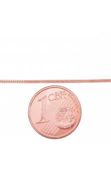 Gold chain Curb 1 mm , diamond cut 1400027(Au-R), Red Gold 585°