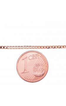 Zelta ķēdīte Kartjē 1.2 mm , dimantu apstrādājums 1400028(Au-R), Sarkanais Zelts 585°