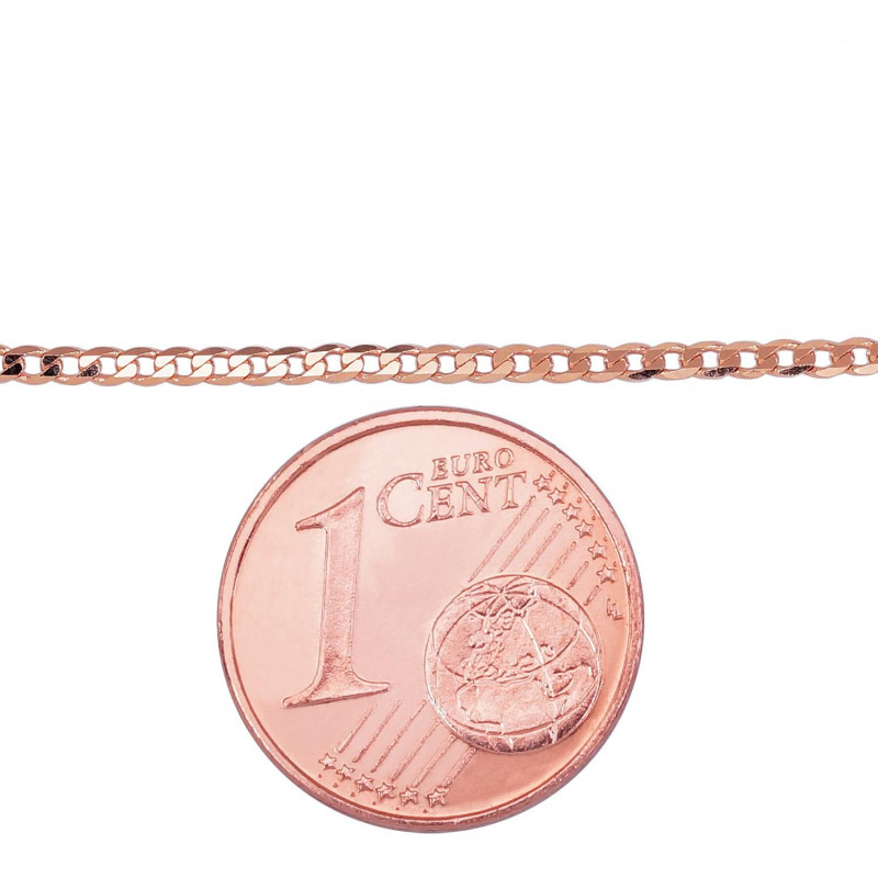 Gold chain Curb 1.2 mm , diamond cut 1400028(Au-R), Red Gold 585°