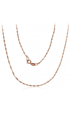 Gold chain Singapore 1 mm , diamond cut 1400030(Au-R), Red Gold 585°