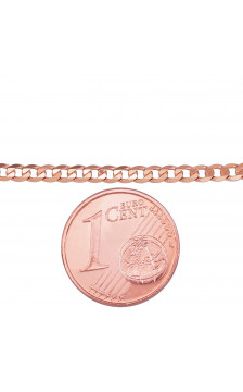 Gold chain Curb 2.3 mm , diamond cut 1400037(Au-R), Red Gold 585°