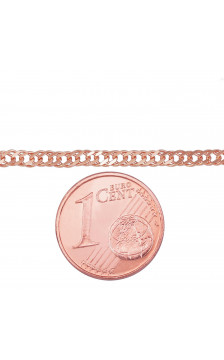 Zelta ķēdīte Dubultais rombs 2.5 mm , dimantu apstrādājums 1400042(Au-R), Sarkanais Zelts 585°