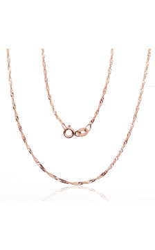 Gold chain Singapore 1.5 mm , diamond cut 1400046(Au-R), Red Gold 585°