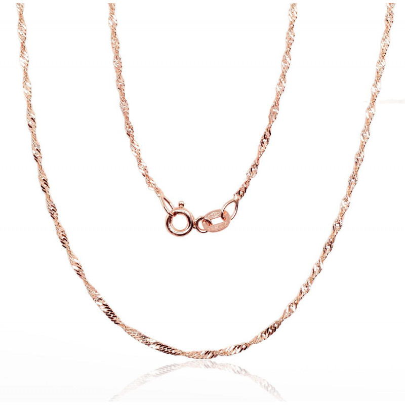 Zelta ķēdīte Singapūra 1.5 mm , dimantu apstrādājums 1400046(Au-R), Sarkanais Zelts 585°