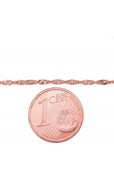 Zelta ķēdīte Singapūra 1.5 mm , dimantu apstrādājums 1400046(Au-R), Sarkanais Zelts 585°