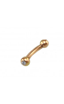 Gold piercing for brow 1930037(Au-R)_CZ, Red Gold 585°, Zirkons