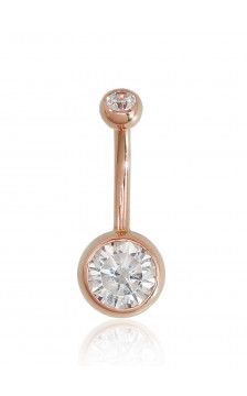 Kuldpiercing nabale 1930042(Au-R)_CZ, Punane Kuld 585°, Tsirkonid