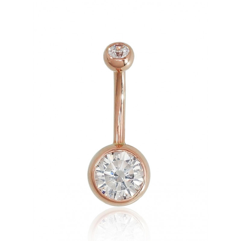 Kuldpiercing nabale 1930042(Au-R)_CZ, Punane Kuld 585°, Tsirkonid