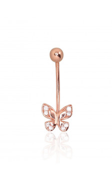 Kuldpiercing nabale 1930063(Au-R)_CZ, Punane Kuld 585°, Tsirkonid