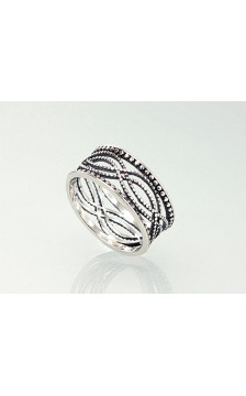 Silver ring 2100924(POx-Bk), Silver 925°, oxide (Plating)