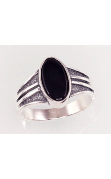 Sudraba gredzens 2100937(POx-Bk)_ON, Sudrabs 925°, oksids (pārklājums), Onikss