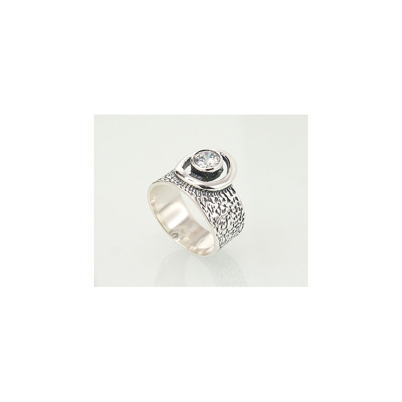 Silver ring 2101208(POx-Bk)_CZ, Silver 925°, oxide (Plating), Zirkons