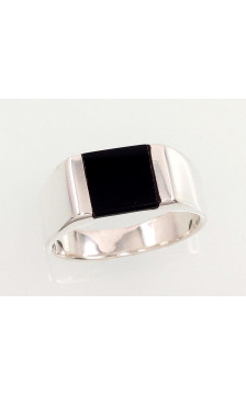 Sidabrinis žiedas 2101352_ON, Sidabras 925°, Oniksas