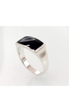 Sidabrinis žiedas 2101354_ON, Sidabras 925°, Oniksas