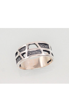 Sudraba gredzens 2101390(POx-Bk), Sudrabs 925°, oksids (pārklājums)