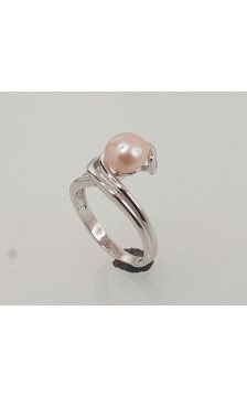 Sudraba gredzens 2101457(PRh-Gr)_PE-PI, Sudrabs 925°, rodijs (pārklājums), Pērles