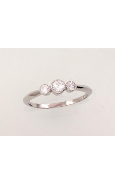 Silver ring 2101473(PRh-Gr)_CZ, Silver 925°, Rhodium (Plating), Zirkons