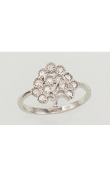 Silver ring 2101556(PRh-Gr)_CZ, Silver 925°, Rhodium (Plating), Zirkons