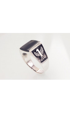 Sidabrinis žiedas 2101587(POx-Bk)_ON, Sidabras 925°, oksidas (padengti), Oniksas