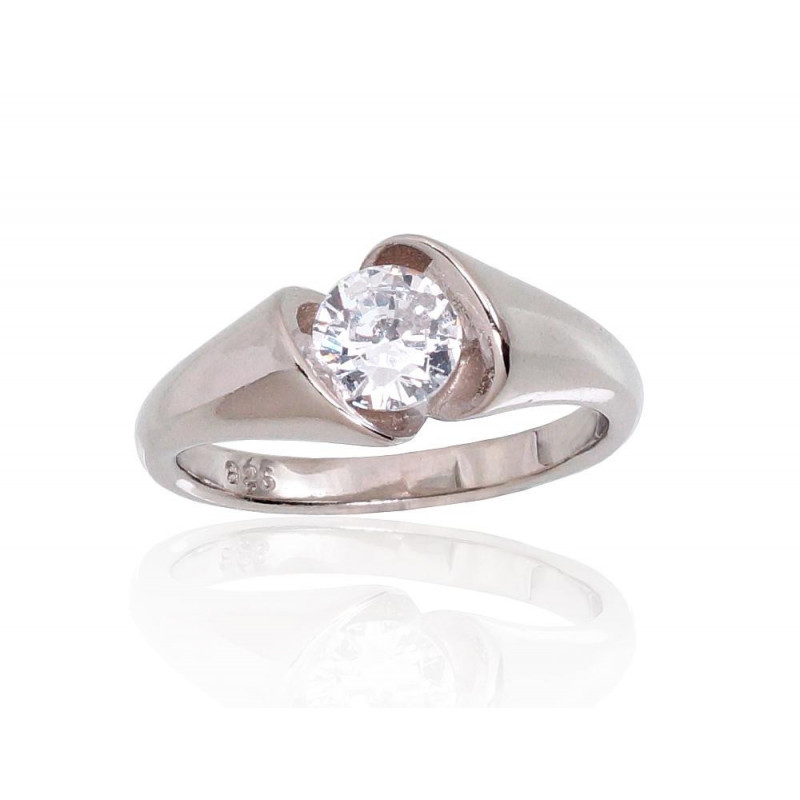 Sudraba gredzens 2101710(PRh-Gr)_CZ, Sudrabs 925°, rodijs (pārklājums), Cirkoni