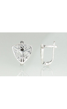 Sidabriniai auskarai ant cilindrinės spynos 2201081(POx-Bk), Sidabras 925°, oksidas (padengti)