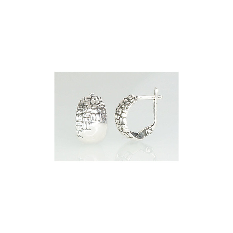 'Inglise' sulguriga hõbekõrverõngad 2201088(POx-Bk), Hõbe 925°, oksüüd (kate)