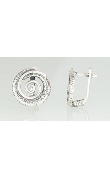 Silver earrings with 'english' lock 2201096(POx-Bk), Silver 925°, oxide (Plating)