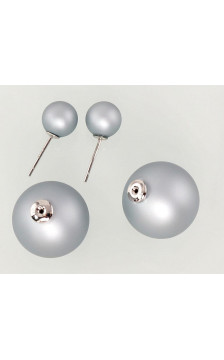 Silver stud earrings 2201136_PC-GR, Silver 925°, Plastic