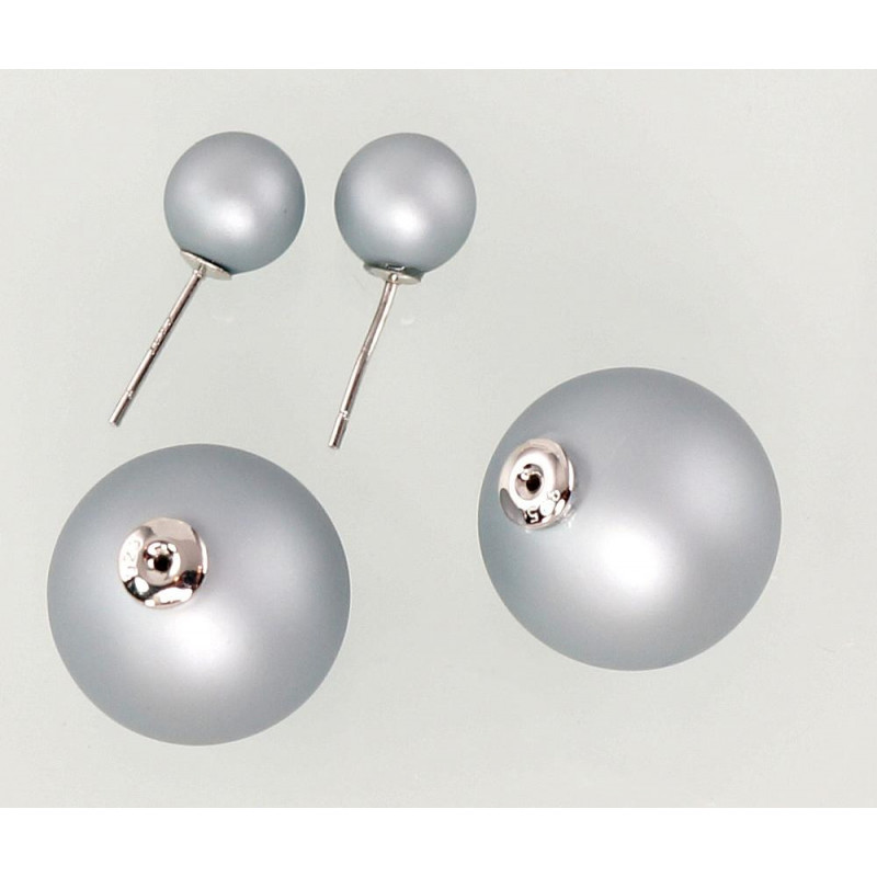 Silver stud earrings 2201136_PC-GR, Silver 925°, Plastic