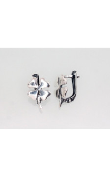 Silver earrings with 'english' lock 2201607(POx-Bk), Silver 925°, oxide (Plating)