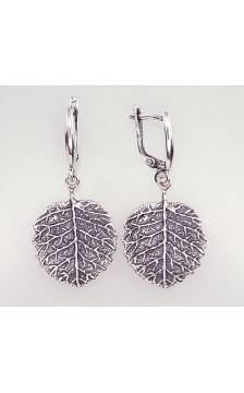 Silver earrings with 'english' lock 2201659(POx-Bk), Silver 925°, oxide (Plating)