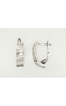 Silver earrings with 'english' lock 2202092(POx-Bk), Silver 925°, oxide (Plating)