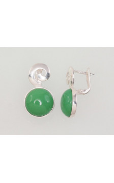 Silver earrings with 'english' lock 2202853_PC-LG, Silver 925°, Plastic
