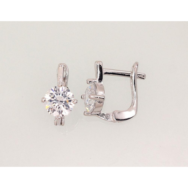 'Inglise' sulguriga hõbekõrverõngad 2202946(PRh-Gr)_CZ, Hõbe 925°, roodium (kate), Tsirkonid