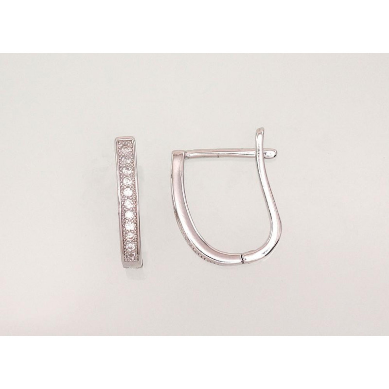 Sudraba auskari ar 'angļu' slēdzēju 2202951(PRh-Gr)_CZ, Sudrabs 925°, rodijs (pārklājums), Cirkoni