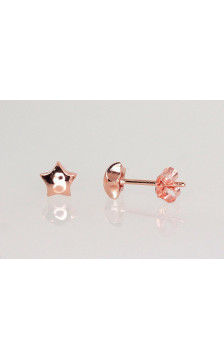 Sidabriniai auskarai –pusetai 2202962(PAu-R), Sidabras 925°, raudonas auksas (padengti)