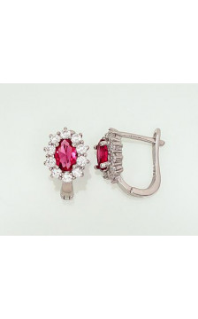 Sudraba auskari ar 'angļu' slēdzēju 2202986(PRh-Gr)_CZ+CZ-RO, Sudrabs 925°, rodijs (pārklājums), Cirkoni