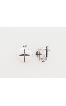 Sudraba auskari ar 'angļu' slēdzēju 2203012(POx-Bk), Sudrabs 925°, oksids (pārklājums)