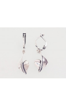 Sidabriniai auskarai ant cilindrinės spynos 2203036(POx-Bk), Sidabras 925°, oksidas (padengti)