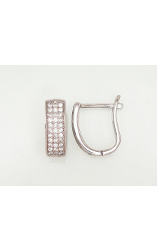 Sudraba auskari ar 'angļu' slēdzēju 2203108(PRh-Gr)_CZ, Sudrabs 925°, rodijs (pārklājums), Cirkoni
