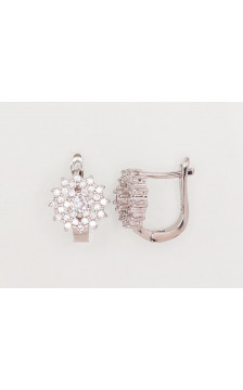 'Inglise' sulguriga hõbekõrverõngad 2203114(PRh-Gr)_CZ, Hõbe 925°, roodium (kate), Tsirkonid