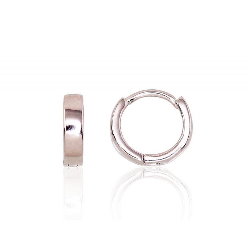 Silver hoop earrings 2203119(PRh-Gr), Silver 925°, Rhodium (Plating)